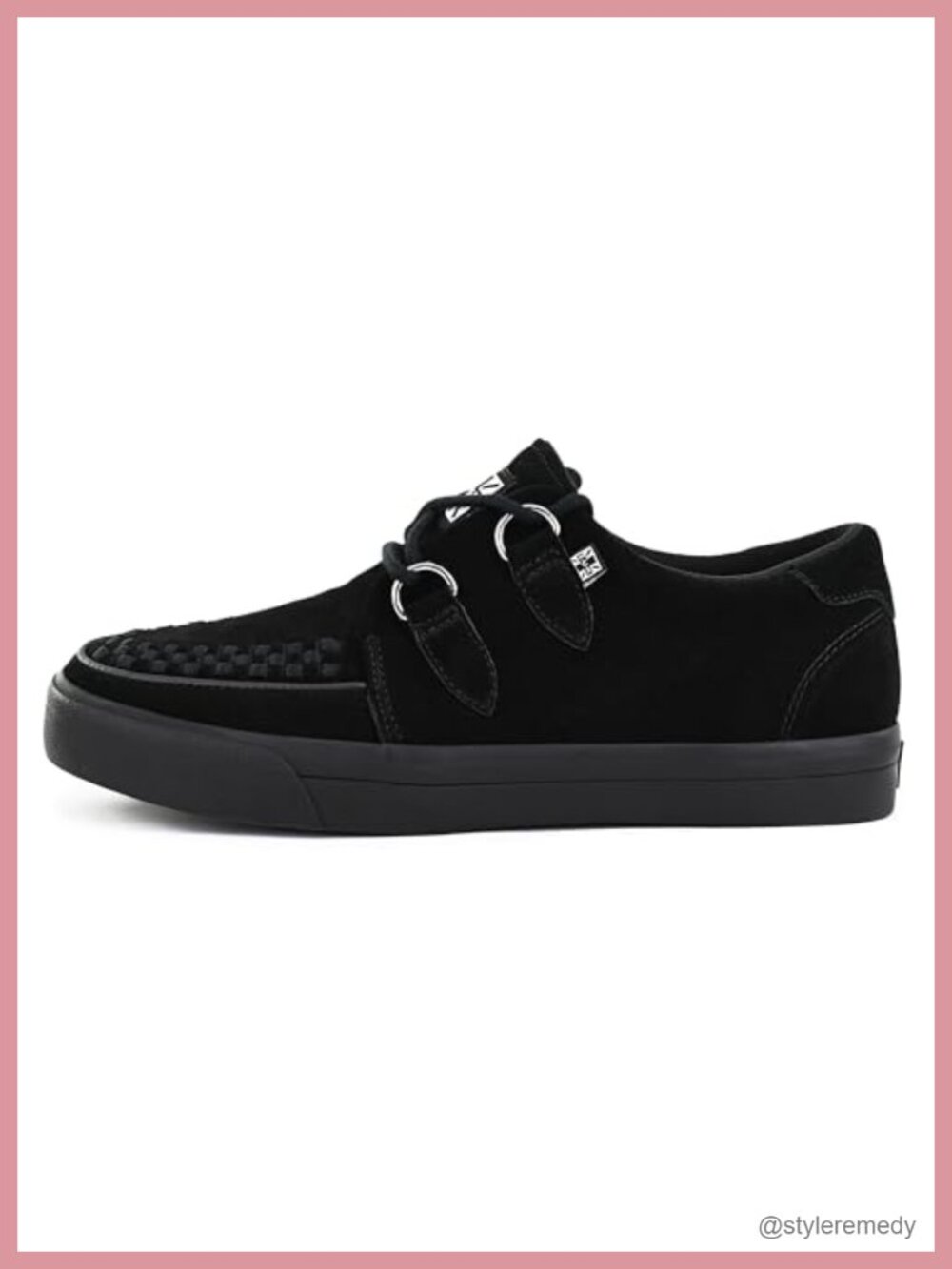 Suede Creeper Sneakers D Ring Lace Up Low Top Shoes Unisex